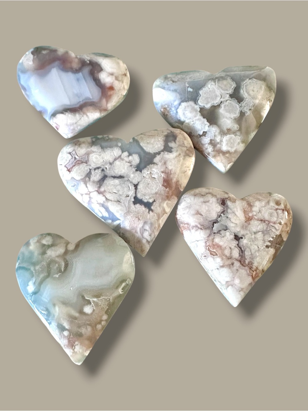Flower Agate Heart Crystal